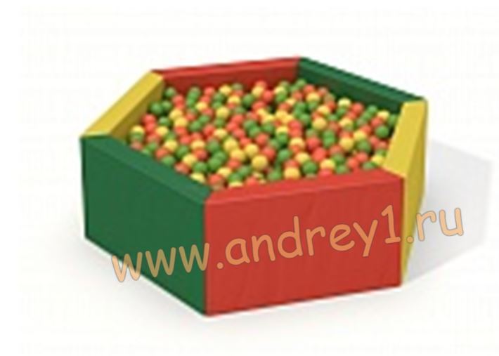 Бассейн сухой шестигранный с мягким сиденьем