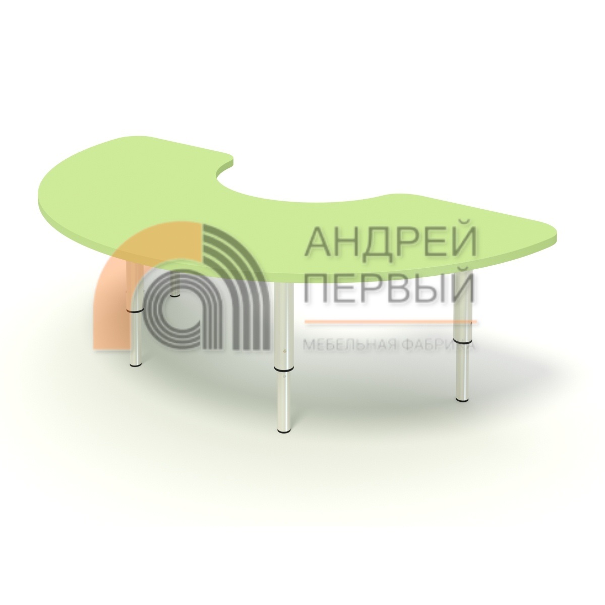Стол полукруглый с вырезом на регулируемых ножках ЛДСП цвет