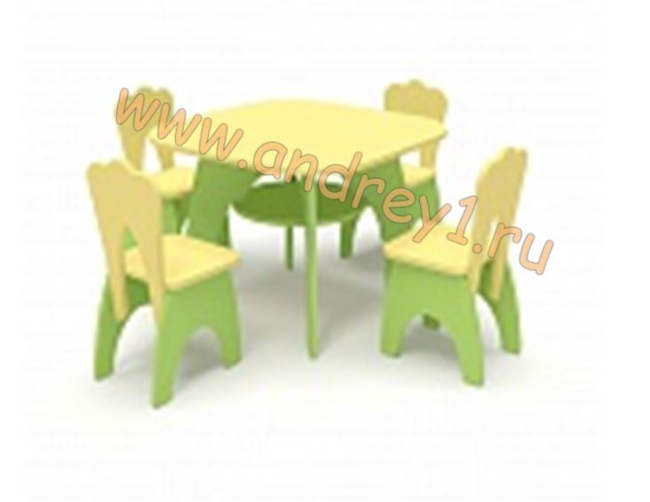 Комплект "Радуга" (стол и 4 стула)