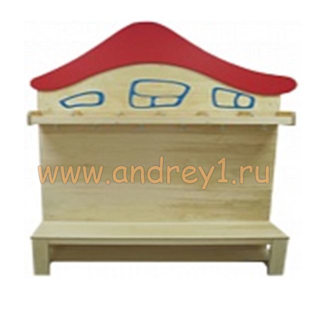 Шкаф для детской одежды "Домики" со скамьей 